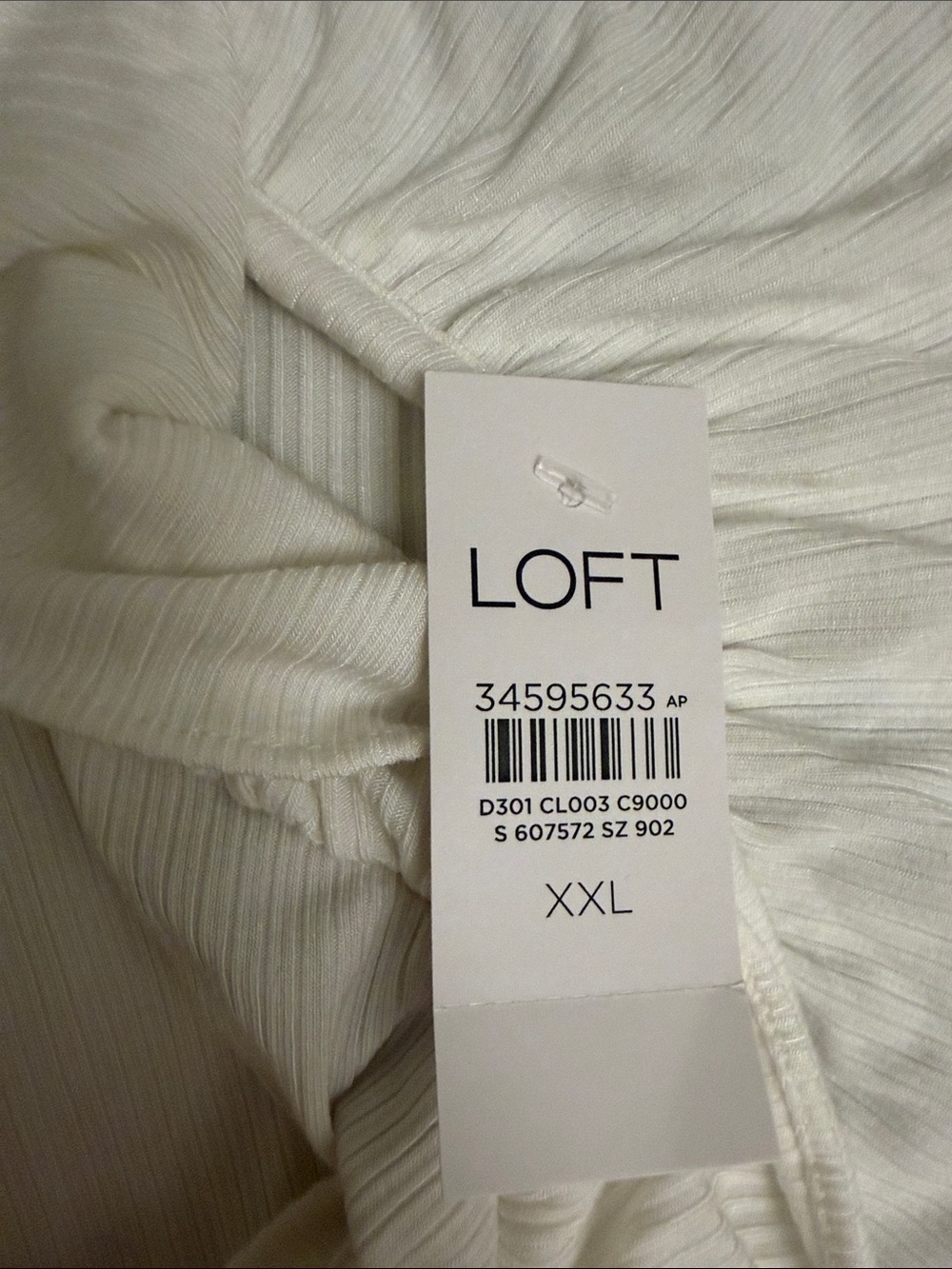 LOFT One-Shoulder Ruffle Ribbed Top — White - Picture 2 of 2
